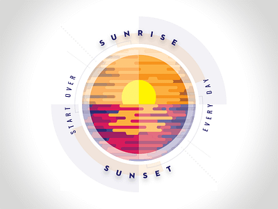 Sunrise badge logo sun sunrise sunset water