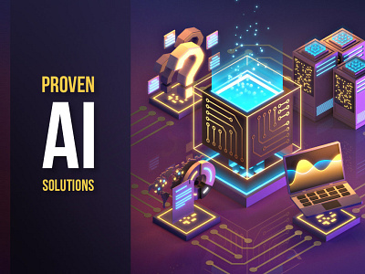 Isometric AI concept. 3d 3d art abstract abstract art ai artificial intelligence artificialintelligence blender 3d blender3d blender3dart blockchain branding data design illustraion machine learning photoshop ui