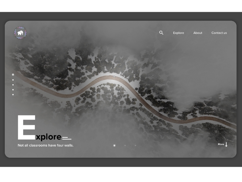 Explore web landing minimal dark world website web ui landing explore