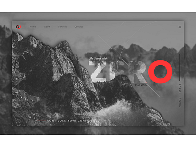 Zero banner design landing page life red service ui web design website zero