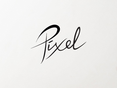 Pixel form freehand lettering logo