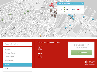 Tech Start-Up Map drop down location map pins ui