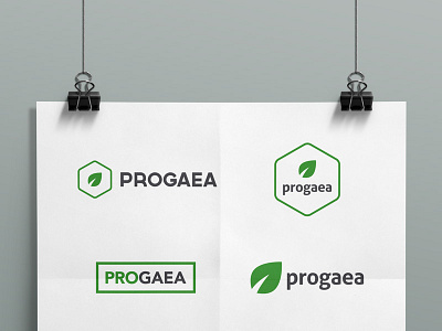 Progaea Logo Rounds green identity leaf logo