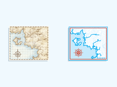 Before & After compass cyan explore icon map navigation topography