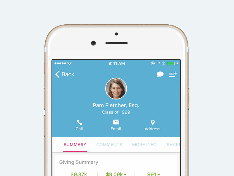 Profile Nav Animation graph icons cards actions header mobile ios profile animation tab scroll navigation
