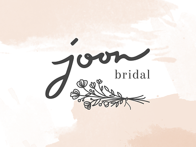 Joon Logo watercolor bouquet brand floral logo pink script serif watercolor