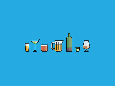 Bevies alcohol beer icon illustration night life simple vector wine
