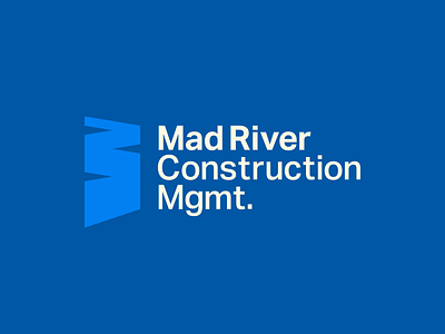 River Mark blue branding construction logo logomark minimal river