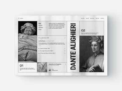 Dante Alighieri | landing concept dante design error glitch grunge landing page lines minimalistic design modern poetry print texture ui uiux ukraine war web webdesign