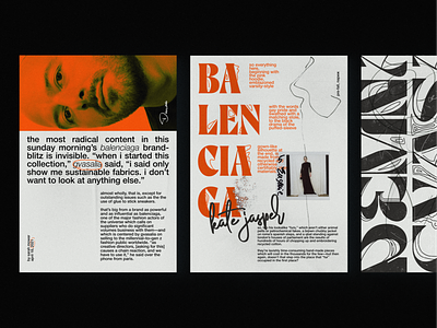 ba len cia ga | typography balenciaga bright concept conrast demna design fashion graphic design grunge orange poster design print printed texture type typography ui web webdesign