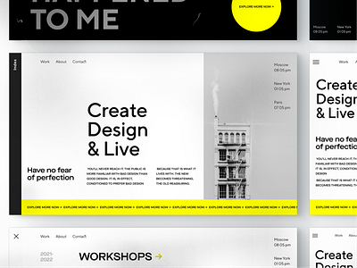 Create | Design & Live | Landing page art studio branding bright building concept design graphic design ideas landing art landing page team technology texture type typography ui uiux web webdesign