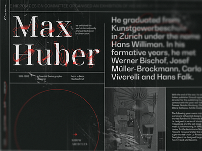 max huber | landing page black concept design graphic design illustration landing page minimalism modern poster texture type typography ui web webdesign