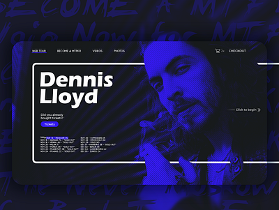 Main page | Dennis Lloyd blue concept dark theme design modern photoshop ui ux webdesign