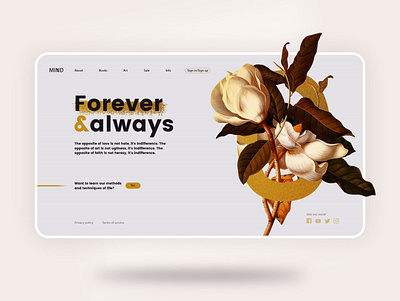 Floral Landing Page adobe xd clean concept contrast creative design illustration letter photoshop typography ui uiux ux web webdesign xd