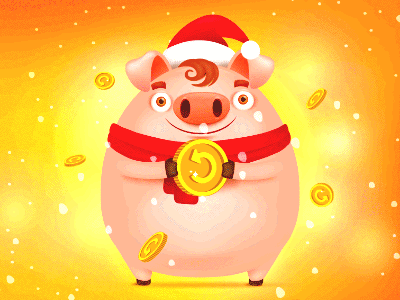 Merry Piggy Year 2019 2d animation 2d character ae animation motion