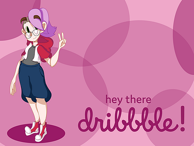 Hey there, Dribbble! cartoon debut first illustration photoshop self portrait
