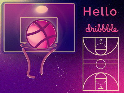 Dribbble Swish first shot hello dribbble sports