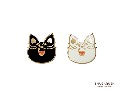 Black and White Cat Enamel Pins