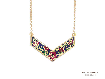 Romantic Chevron Necklace chevron floral flowers necklace shugarush accessories yellow