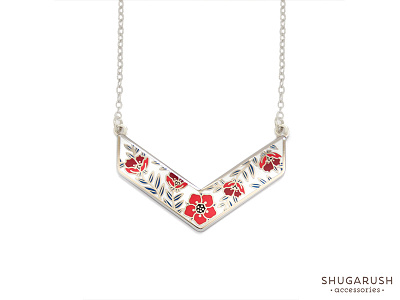 Americana Chevron chevron floral flowers necklace red shugarush accessories