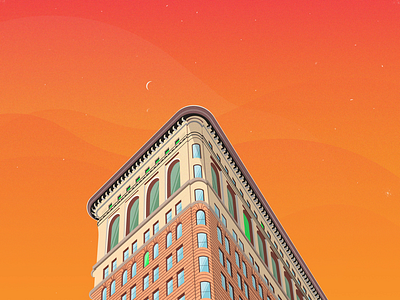 Flat Iron - new york city building flat iron illustration