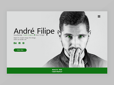 #DailyUI #006 User Profile 006 andre filipe dailyui profile ui user user profile