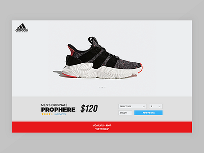 #DailyUI #007 Settings 007 adidas concept dailyui ui web