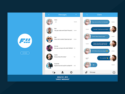 #DailyUI #013 Direct Message 013 android app concept dailyui direct message mobile ui