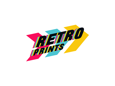 Retro Prints 80s branding concept design flat icon identity logo logocore mark prints retro retro prints typography vector