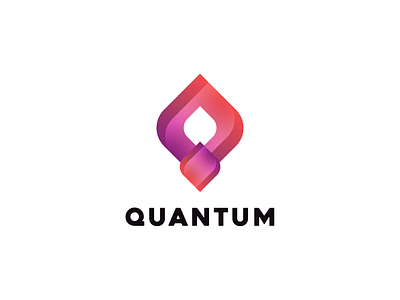 Quantum branding concept design gradient icon illustration logo logocore mark q quantum typography vector