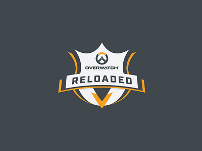 Overwatch Reloaded 4 badge blizzard blizzard entertainment branding concept crest design flat logo mark overwatch reloaded softlocke typography vector