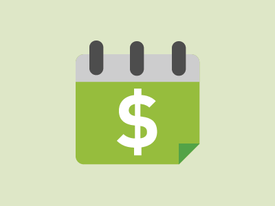Monthly Reoccurring Revenue Icon calendar green icon illustration money reoccurring revenue