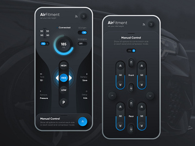 AirFitment - Air Suspension Managament iOS & Android App accuair airlift android app clean concept creative ios modern nshifted smooth uikit unique