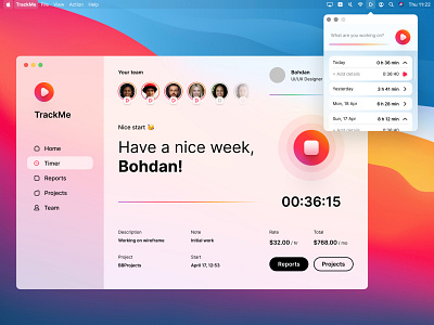 TrackMe - Time Tracker App app apple application imac ios mac macbook time timer tracker
