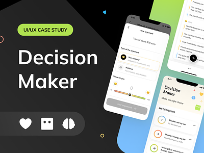 Decision Maker UI/UX Case Study android app application case study casestudy creative decision design flutter ios mobile app modern ui uiux userflow ux