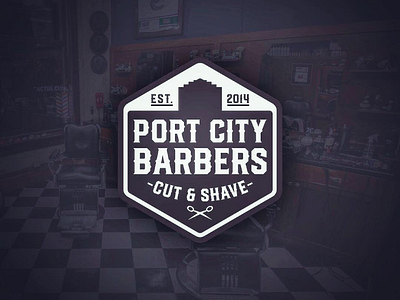 Port City Barbers logo badge barber barbershop logo logos