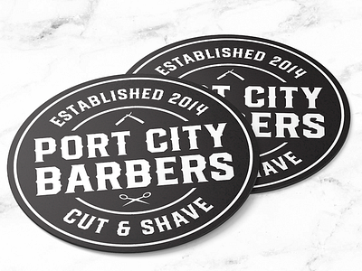 Port City Barbers coasters