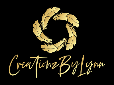 CreationzByLynn feather feathers gold logo vector
