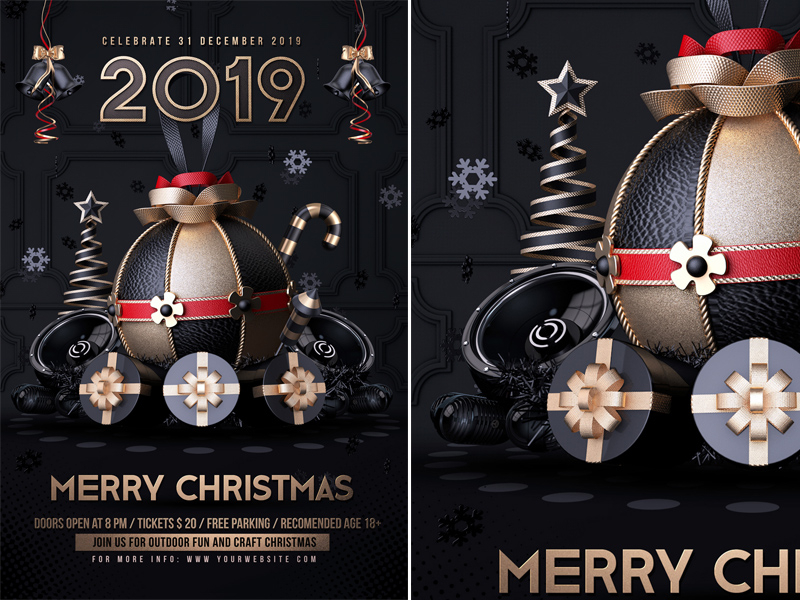 New Year And Christmas Flyer By Rembassio Rojansson On Dribbble