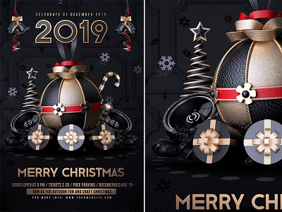 New Year And Christmas Flyer anniversary bash celebration christmas christmas ball christmas bash christmas eve christmas flyer christmas party decorations design event flyer happy new year holiday invitation merry christmas modern new year xmas