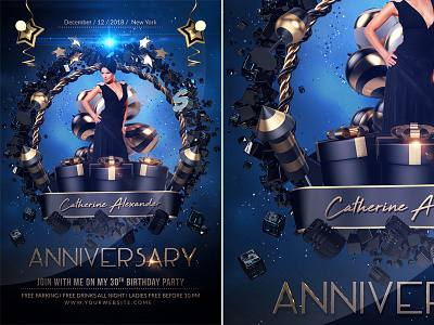 Birthday Party Flyer anniversary anniversary flyer balloons bash birthday birthday flyer celebration champagne club deluxe elegant event invitation glamour greeting invitation luxury modern nightclub party vip lounge
