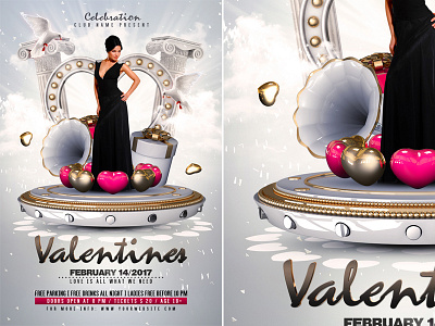 Valentines Day Party Flyer anniversary celebration club dance flyer heart invitation love modern party party flyer roses sexy single party template valentine flyer valentines day valentines day party valentines flyer vals day party