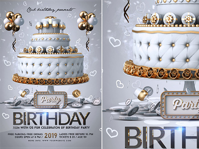 Birthday Party Flyer anniversary balloons bash birthday birthday cake birthday flyer birthday night birthday party celebration club deluxe flyer event family flyer greeting card invitation luxury nightclub poster template