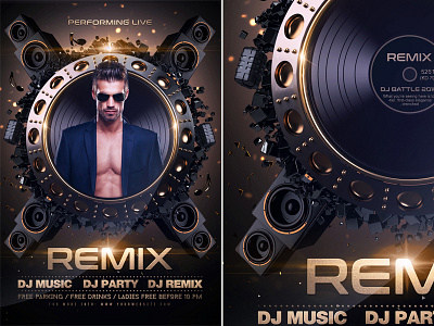 DJ Flyer artist club dance music disco dj dj flyer dj flyer template dj party drinks dubstep electro event flyer guest dj flyer house music live music music party print ready sound