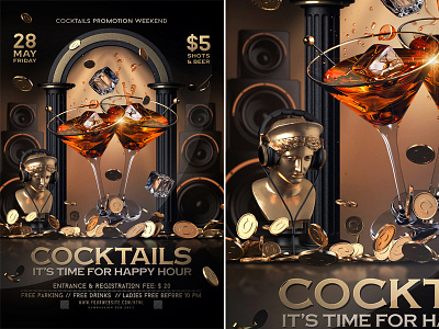 Happy Hour Cocktails Flyer after party alcohol bar cocktail cocktail bar cocktail lounge cocktails flyer drinks drinks flyer flyer happy hour happy hour flyer happy hour invitation margarita martini night nightclub party summer cocktails weekend party