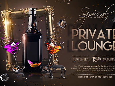 Private Vip Lounge affair after party birthday black and gold bottle classy cocktail cocktails drink elegant flyer lounge luxury music nightclub party private pary template vip lounge whiskey