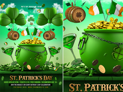 St. Patrick's Day Flyer carnival celebration clover club festival flyer gold green day ireland irish lucky march paddys day poster pot of gold pub saint patrick saint patricks shamrock st patricks day