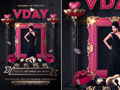 Valentines Day Party Flyer 14 feb anniversary celebration couple cupid elegant event event poster february heart invitation love flyer love poster luxury party passion poster romantic valentine party valentines day