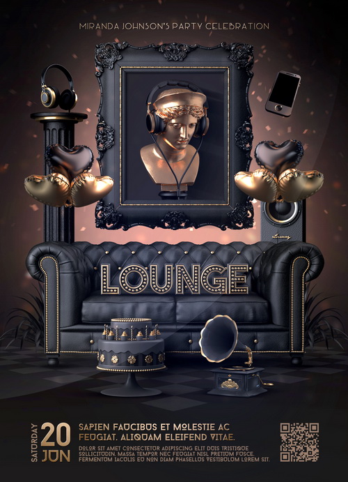 Vip lounge Birthday Poster by on Dribbble Rembassio_Rojansson