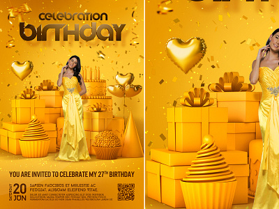 Birthday Party Flyer anniversary bash birthday birthday bash birthday flyer celebration club design flyer invitation luxury nightclub party poster template yellow